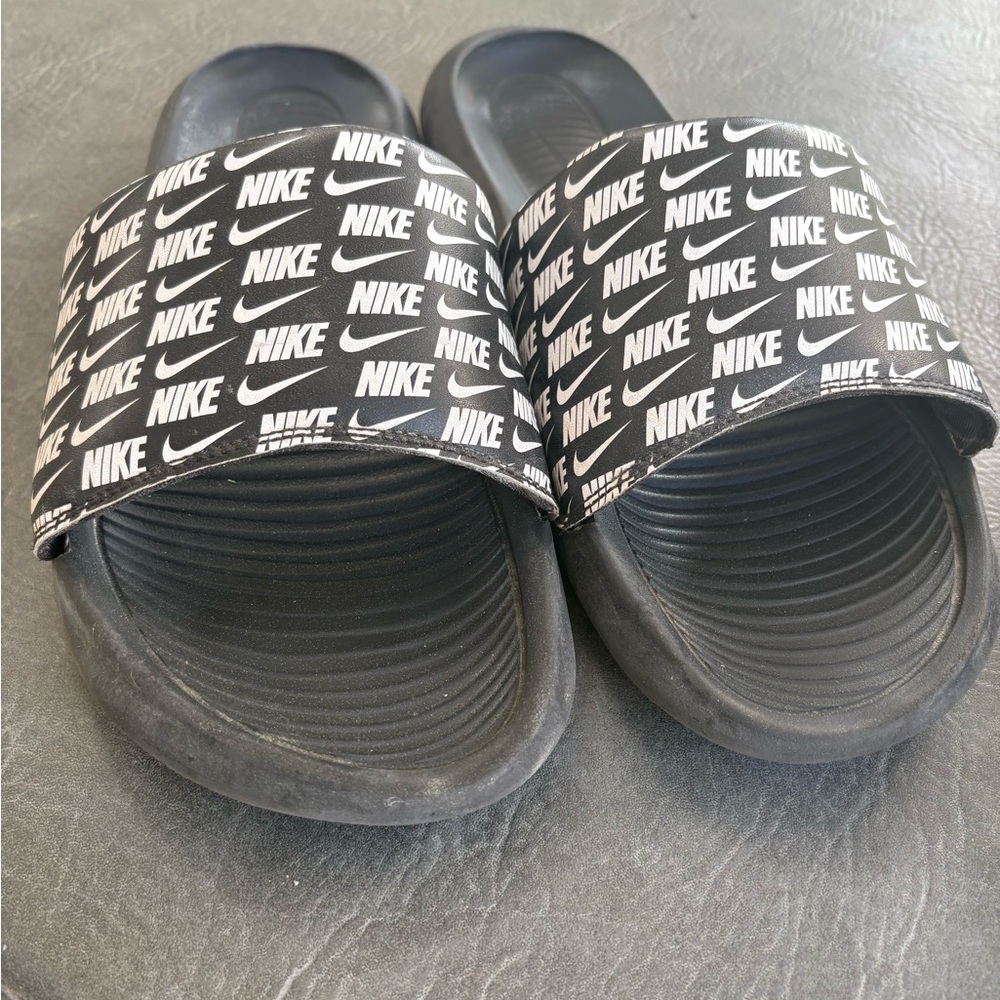 Nike Black and White Slip-On Loafers